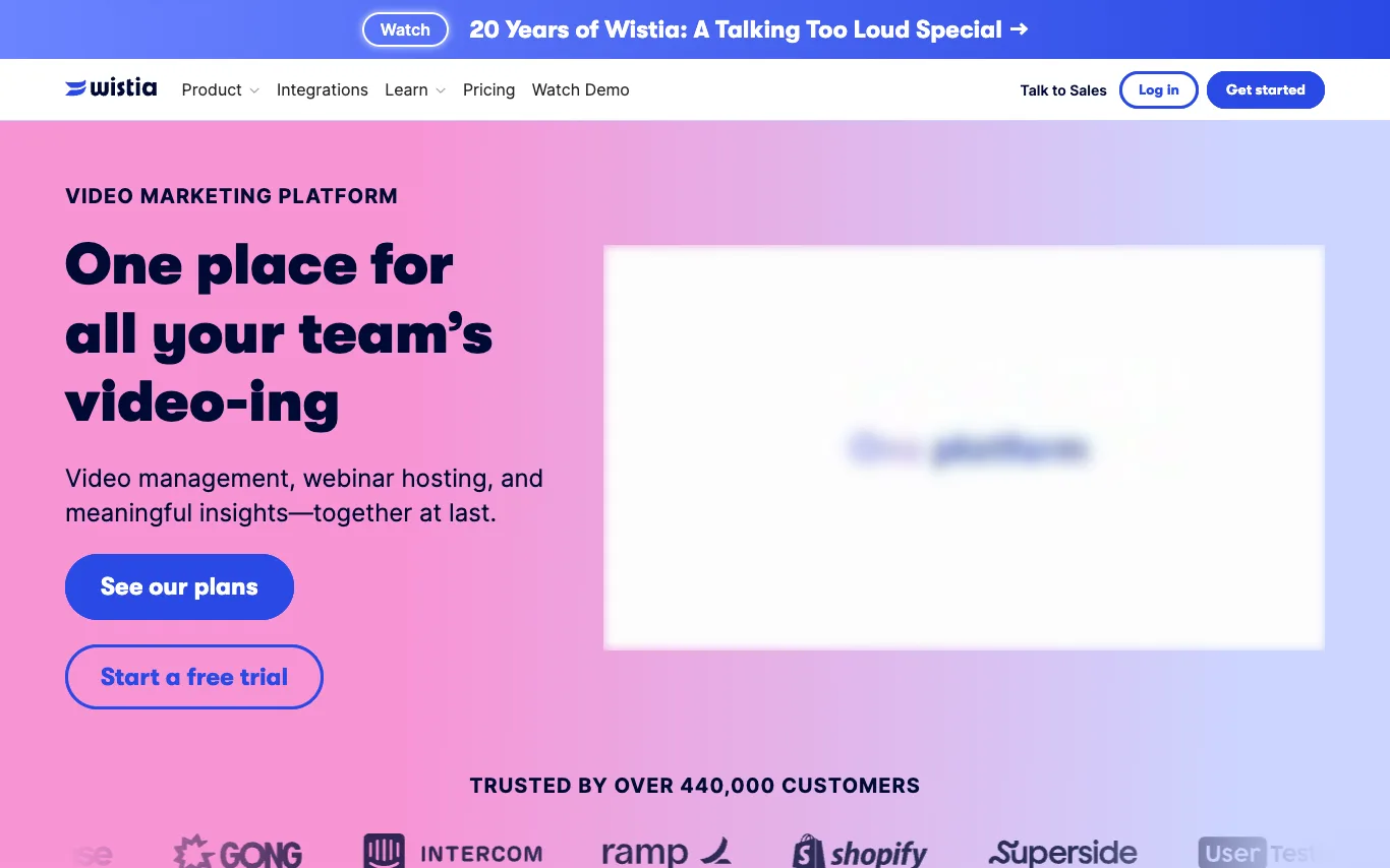 Wistia Wistia screenshot