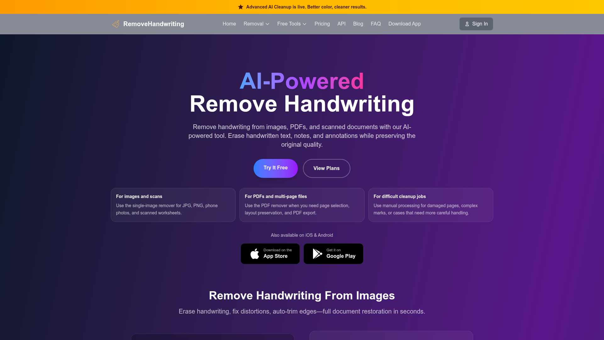Remove Handwriting Remove Handwriting screenshot