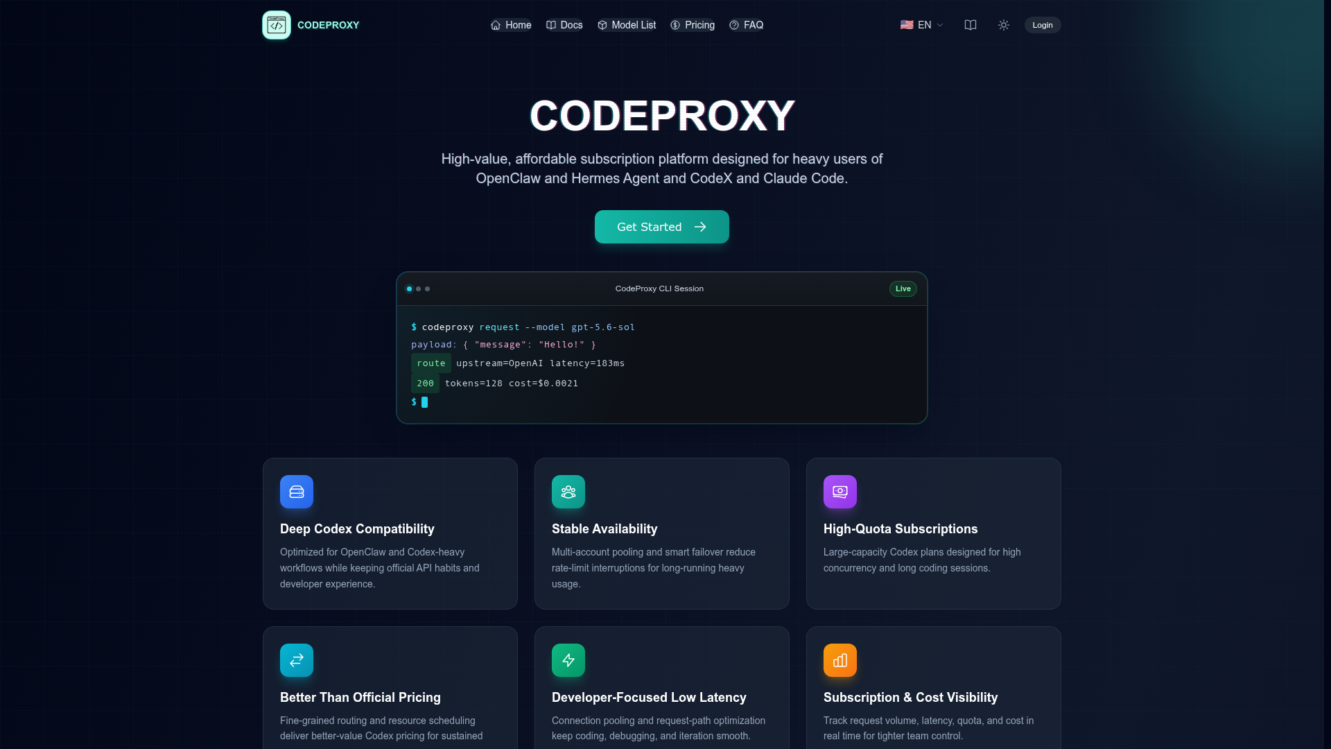 CodeProxy - Affordable Codex and Claude Code subscription gateway for heavy OpenClaw users with multi-account pooling and smart routing.