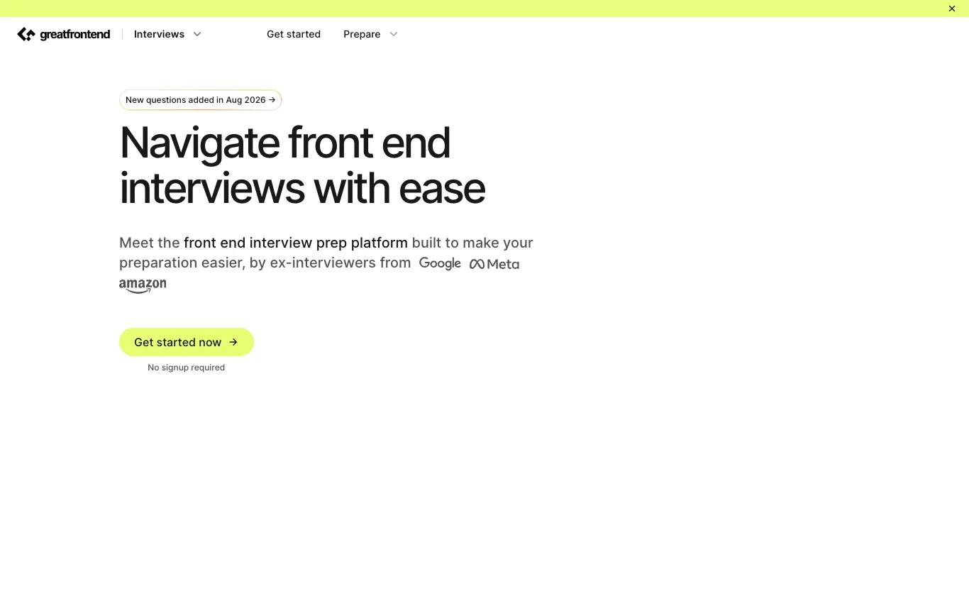 GreatFrontEnd GreatFrontEnd screenshot