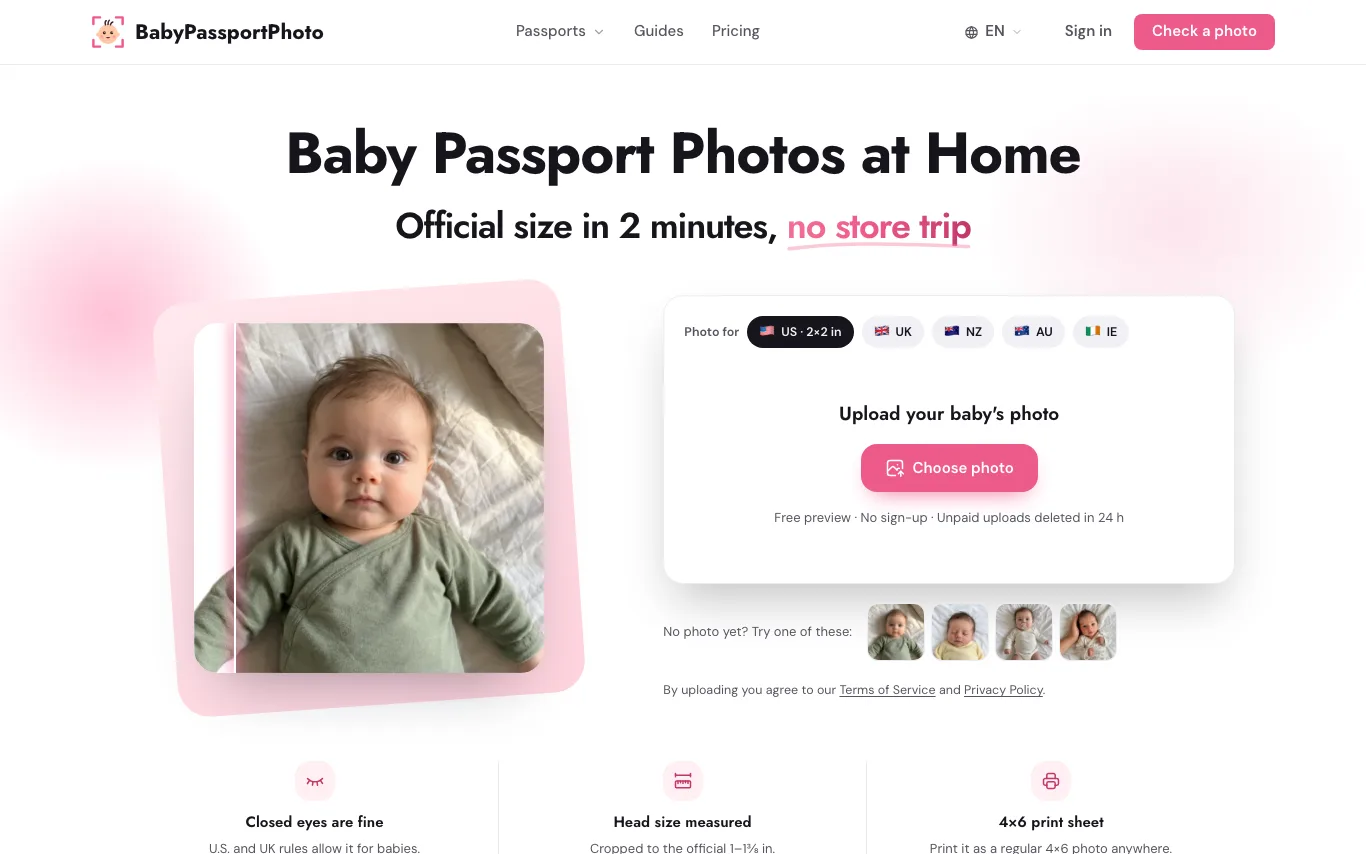 BabyPassportPhoto BabyPassportPhoto screenshot